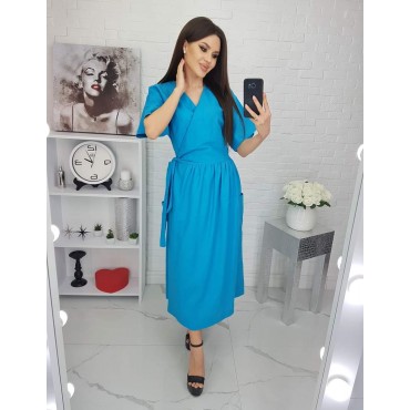Лляна сукня на запах